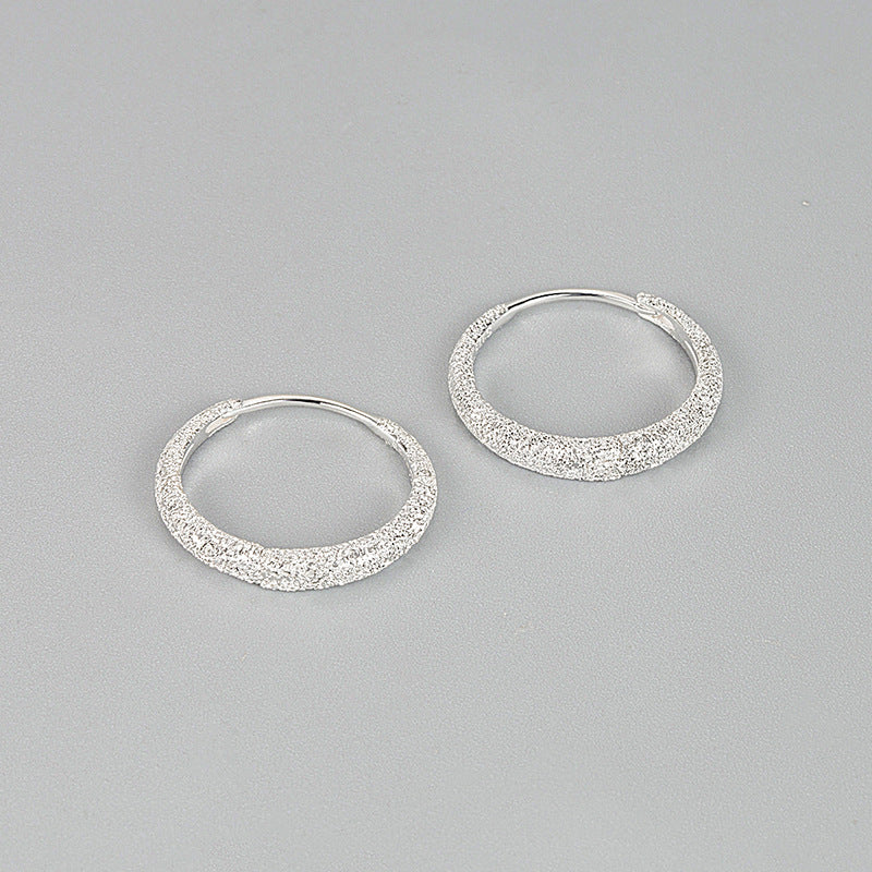 Aretes tipo arracadas Plata Ley 925 relieve diamantado