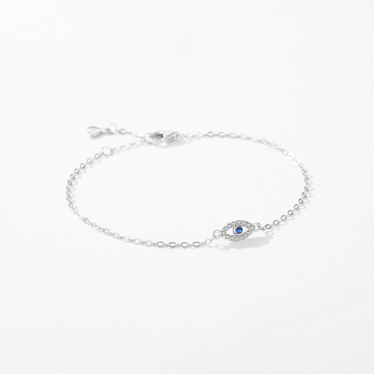 Pulsera ojo turco azul Plata Ley 925 de cadena