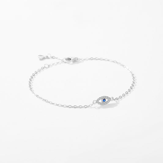 Pulsera ojo turco azul Plata Ley 925 de cadena