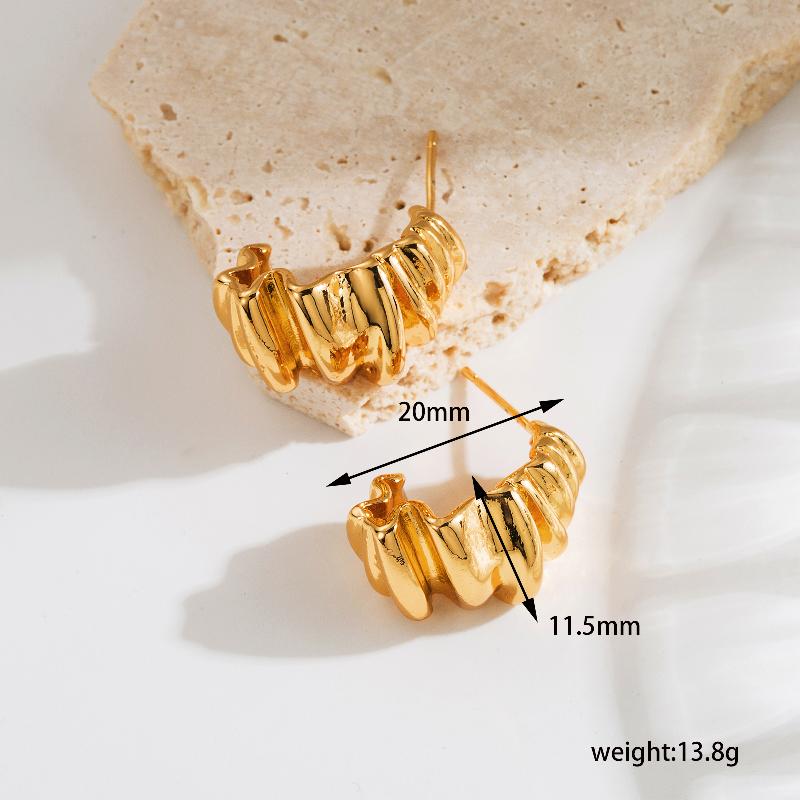 Aretes arracadas canasta chapa de Oro18K estilo vintage