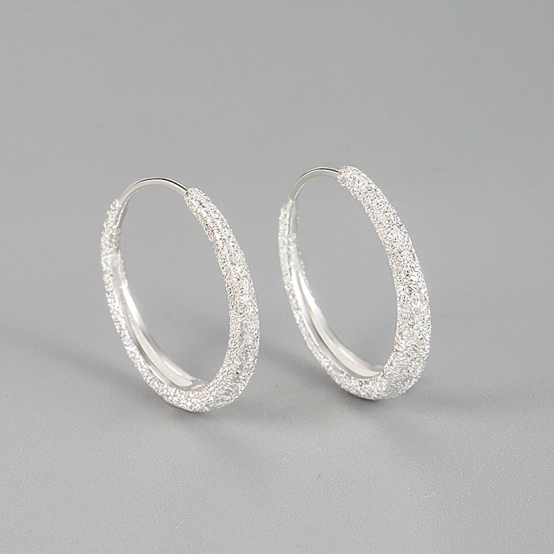 Aretes tipo arracadas Plata Ley 925 relieve diamantado