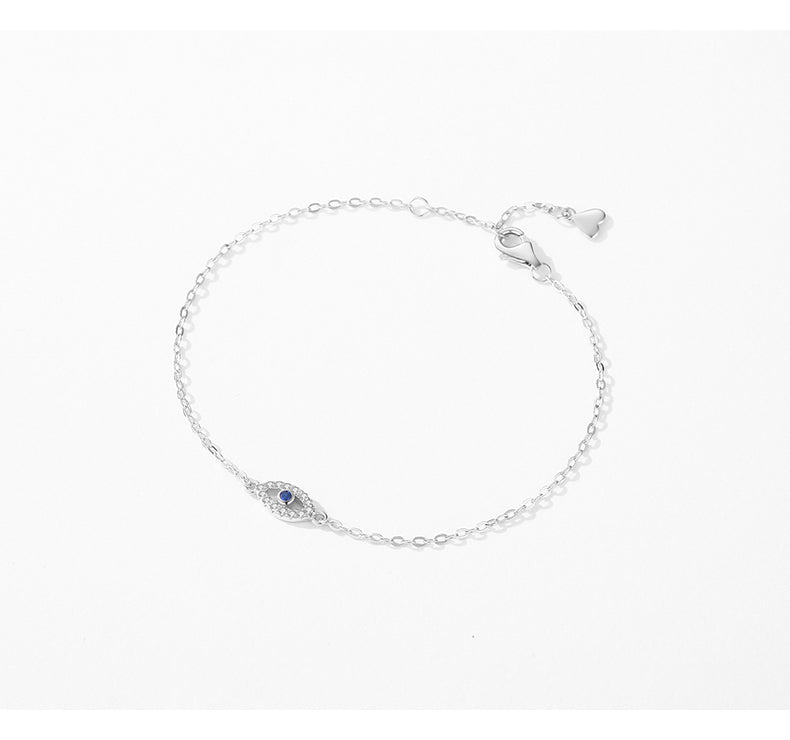 Pulsera ojo turco azul Plata Ley 925 de cadena