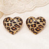 Aretes grandes animal print corazón bisutería
