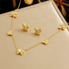 Set de joyas mariposas concha nacar y acero inoxidable