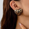 Aretes grandes animal print corazón bisutería - Image 2
