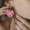 Aretes llamativos ramo de rosas acrílico bisutería - Image 2