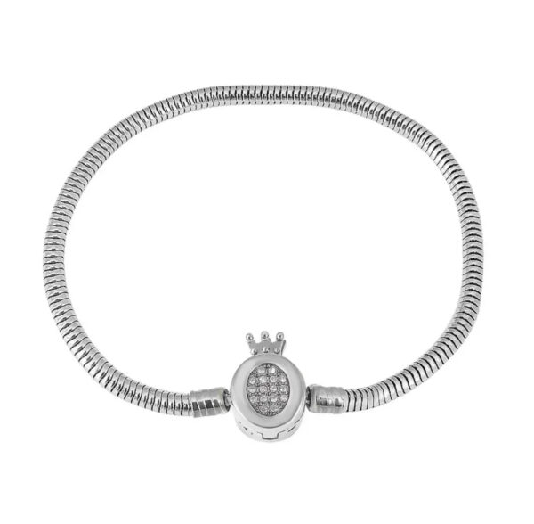 Pulsera con broche de corona acero inoxidable. - Image 2