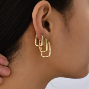 Aretes rectangulares elegantes acero inoxidable.