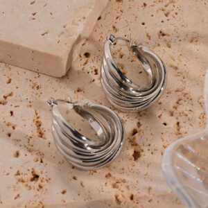 Aretes tipo arracada acero inoxidable.