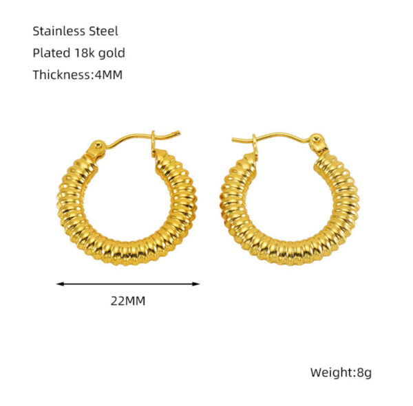 Aretes arracadas de moda acero inoxidable. - Image 2
