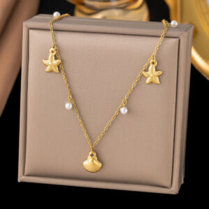 Collar con dijes marinos acero inoxidable.