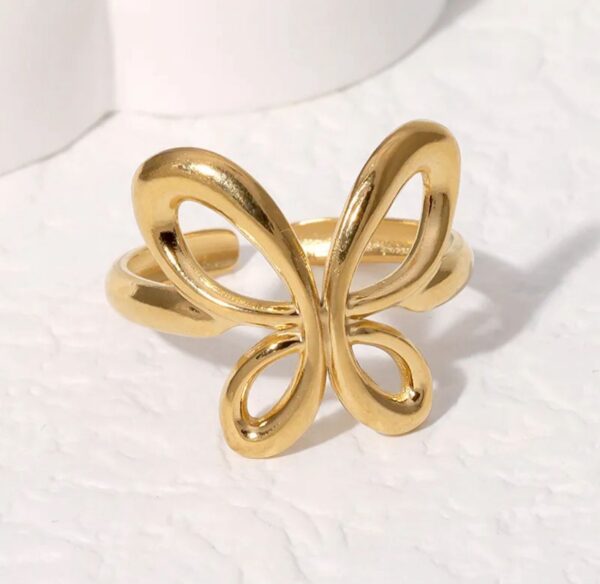 Anillo mariposa ajustable acero inoxidable.